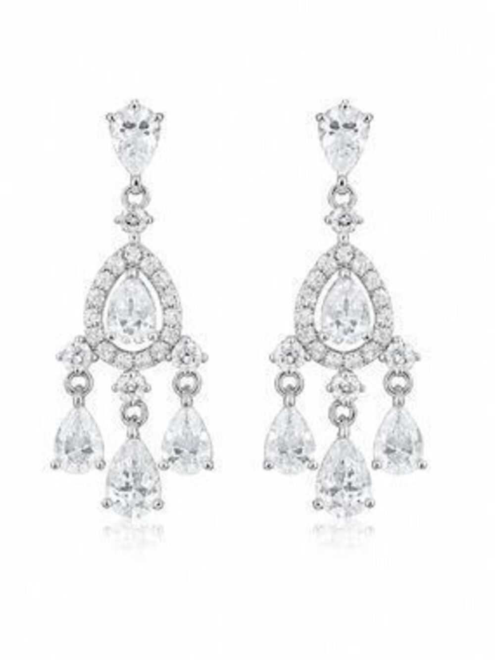 Elegant Silver Chandelier Earrings